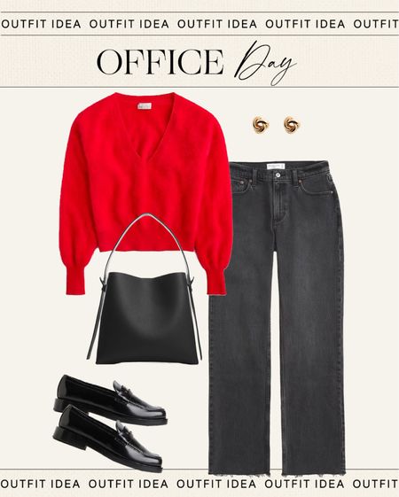 Day at the office outfit idea ❤️ work outfit, cherry red, loafers

#LTKstyletip #LTKfindsunder50 #LTKfindsunder100