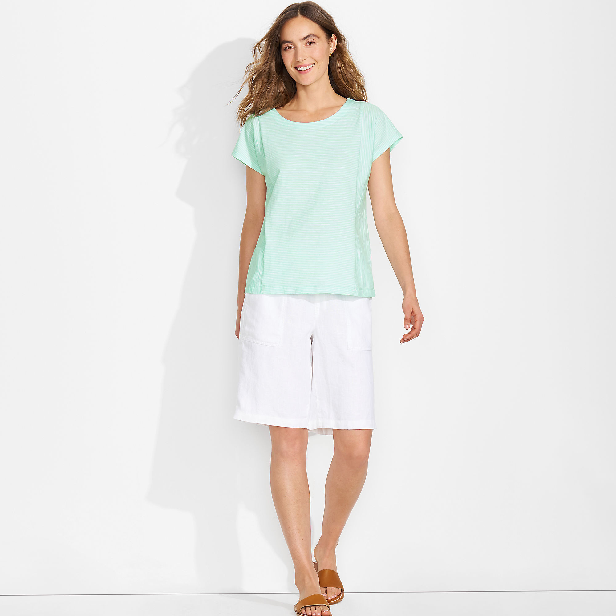 Women's Petite Slub Wedge T-Shirt | Lands' End (US)