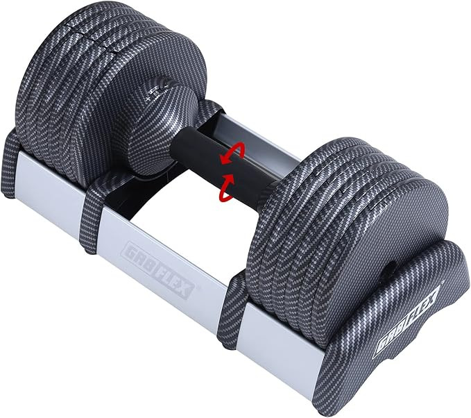 GR8FLEX Patents Pending Carbon Fiber Sports Tech Model Adjustable 55 LB Dumbbell (Single) Select ... | Amazon (US)
