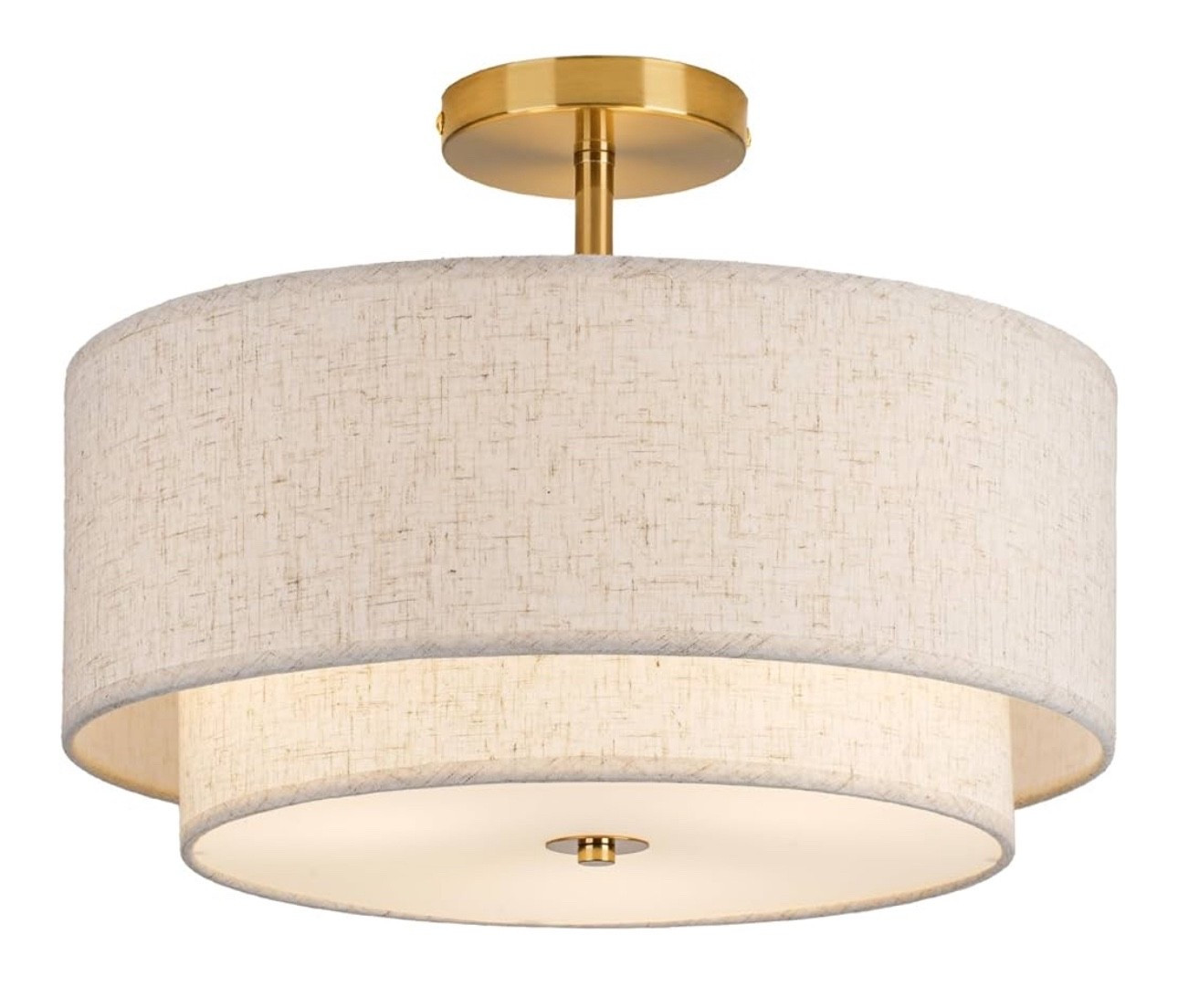 11% off 🎉

16" Double Drum Gold 3-Light Semi Flush Mount Ceiling Light, Classic Fabric Linen Shade Design for Living Room, Bedroom, Kitchen, Dining Room, Hallway and Entryway

#LTKHome #LTKSaleAlert