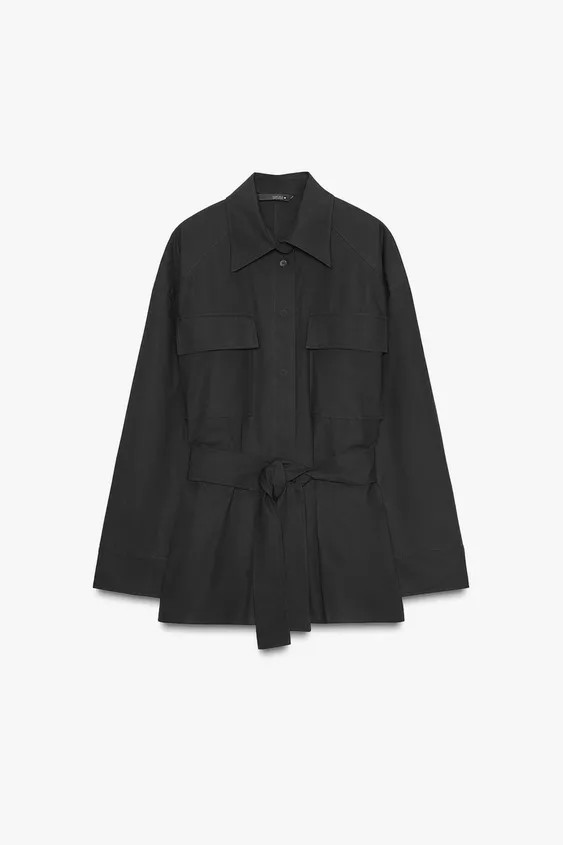 BELTED POPLIN SHIRT | Zara US