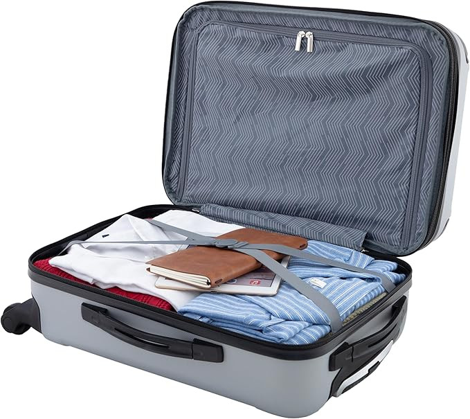 Travelers Club Chicago Hardside Expandable Spinner Luggage, Silver, 20" Carry-On | Amazon (US)
