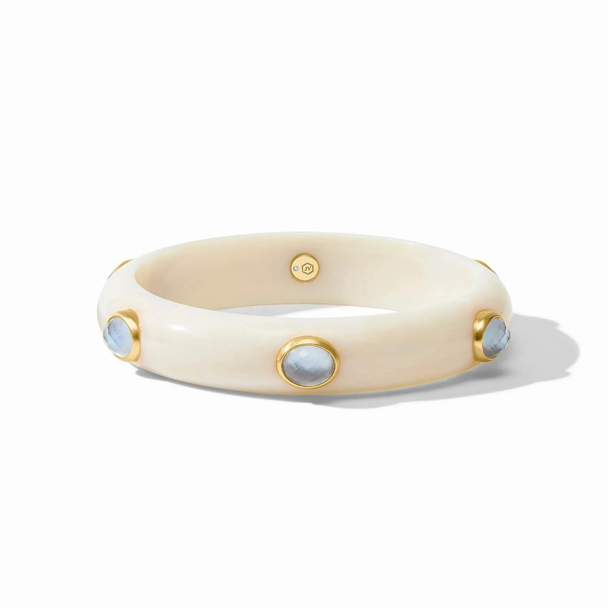 Carnaby Stone Bangle - Iridescent Chalcedony Blue | The Horseshoe Crab