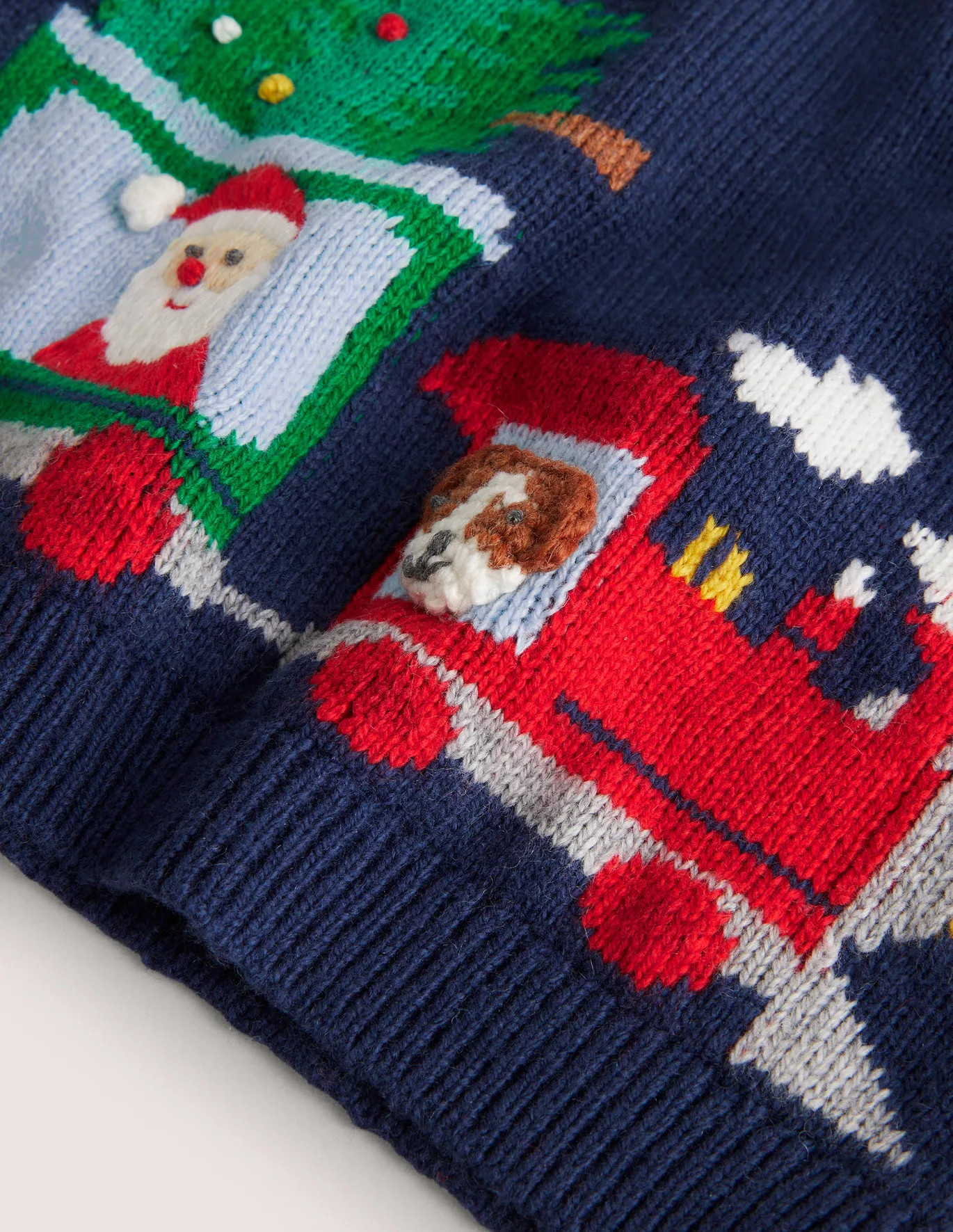 Christmas Fun Jumper - College Navy Train | Boden (US)