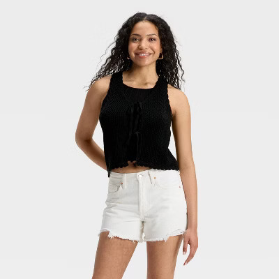 Women's Openwork Tie-Front Sweater Vest - Universal Thread™ | Target