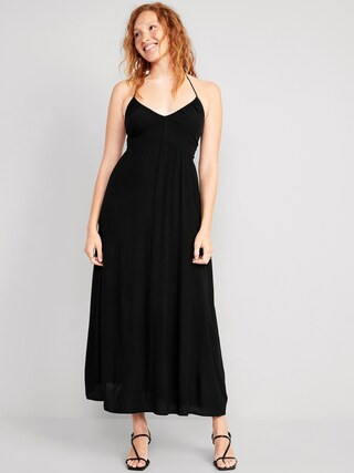 Fit & Flare Crinkled Halter Maxi Dress for Women | Old Navy (US)