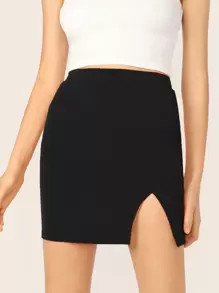 SHEIN High-Rise Slit Mini Skirt
   SKU: swskirt07190903151      
          (9999+ Reviews)
      ... | SHEIN