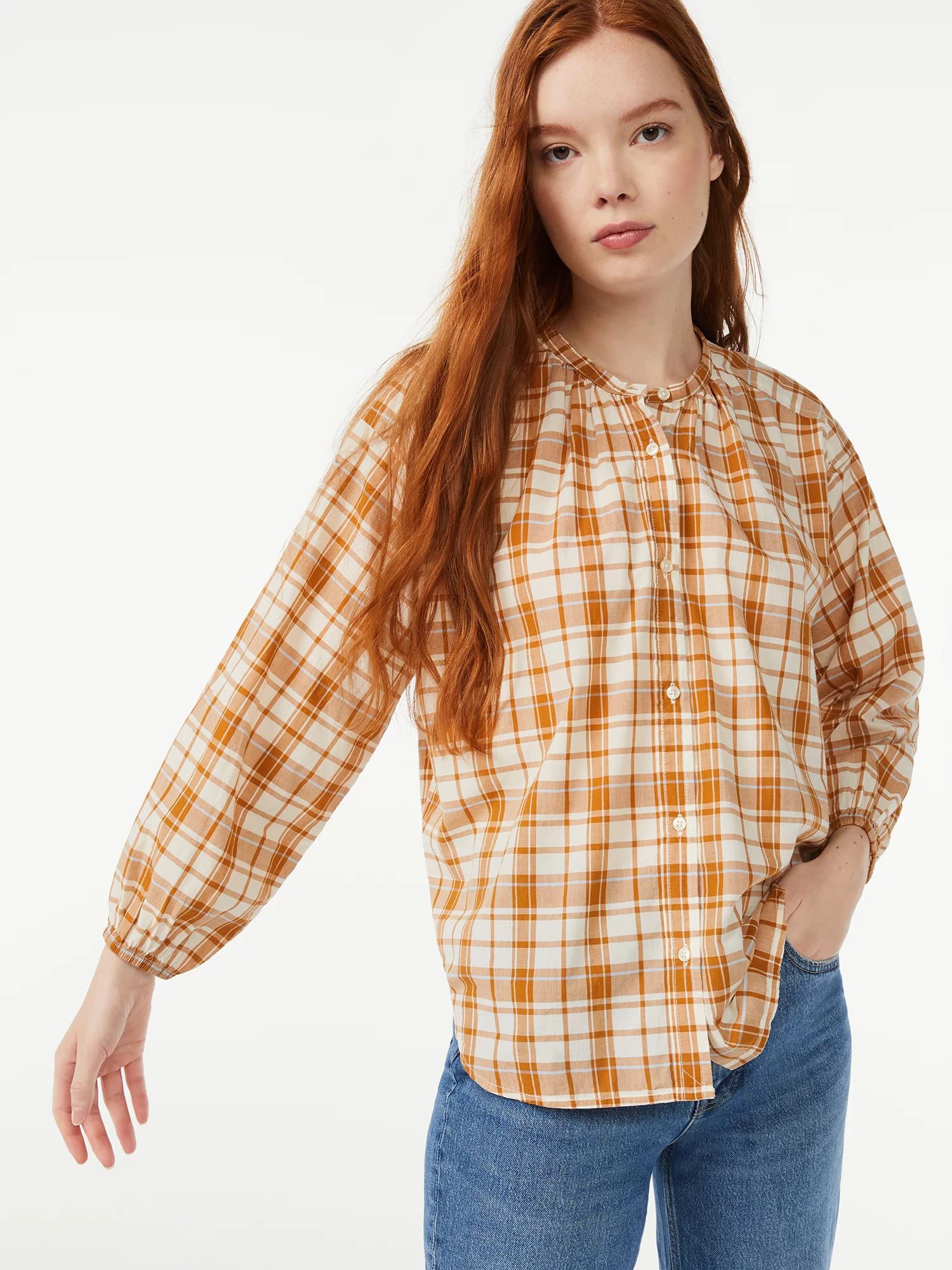 Free Assembly Women's Button-Front Shirt - Walmart.com | Walmart (US)