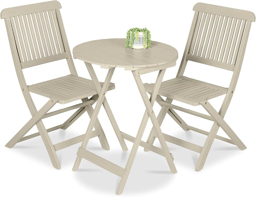 Best Choice Products 3-Piece Acacia Wood Bistro Set, Folding Patio Furniture for Backyard, Balcon... | Amazon (US)
