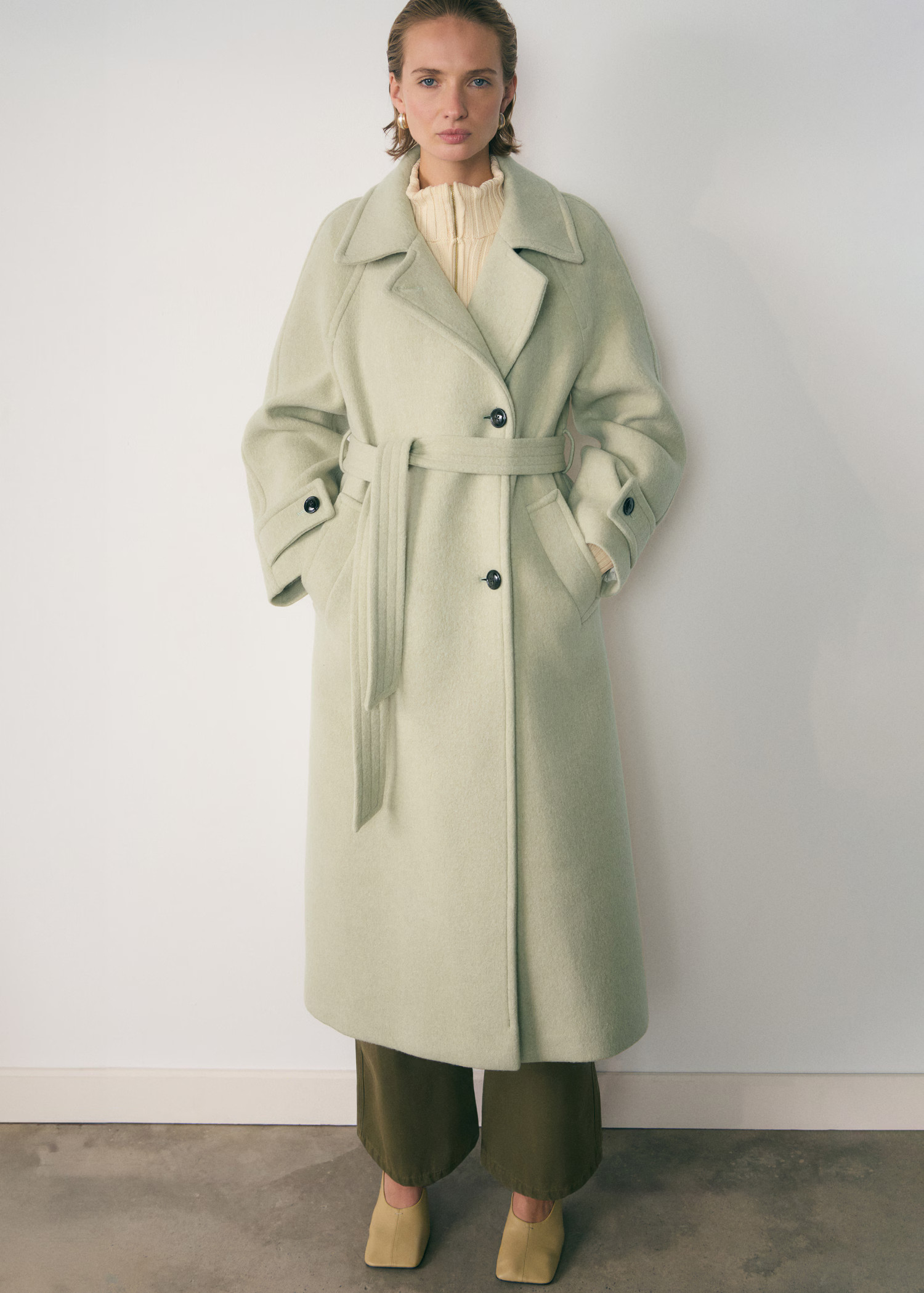 Woollen coat with belt - Women | MANGO United Kingdom | MANGO (UK)