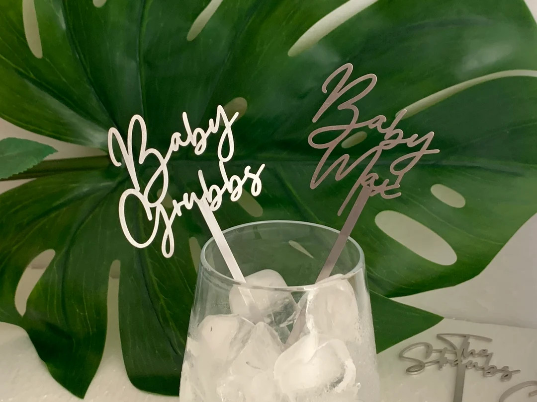 Personalized Baby Name Drink Stirrers Custom Party Baby Shower Decoration Hand Lettered Calligrap... | Etsy (US)