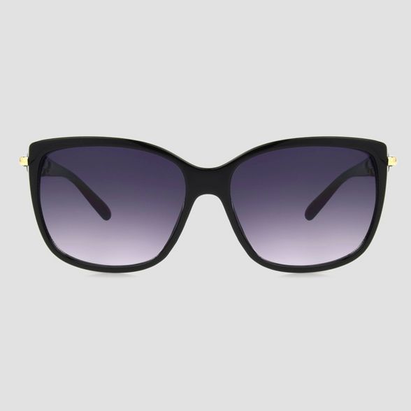 Women's Square Plastic-Metal Combo Sunglasses - A New Day™ Black | Target