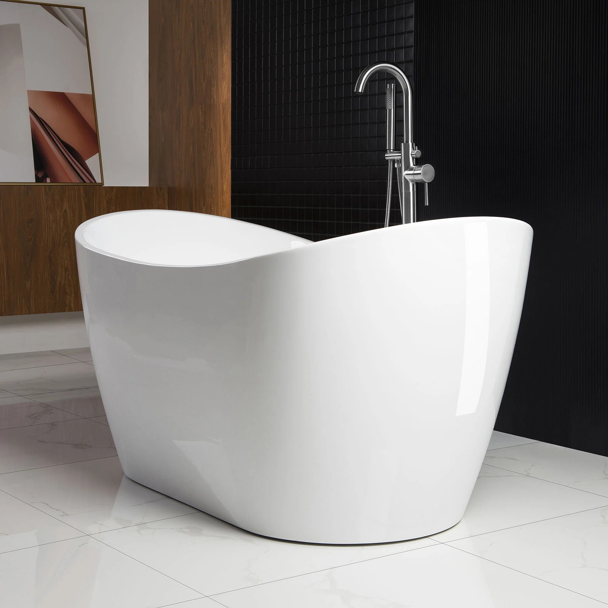 Vital 59" x 28.75" Freestanding Soaking Acrylic Double Slipper Bathtub, Non-Slip Bottom Design B0... | Wayfair North America
