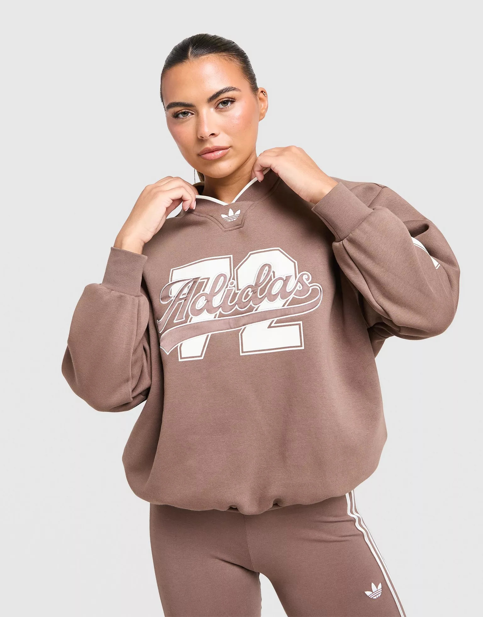 Brown adidas Originals Varsity V Neck Sweatshirt - JD Sports UK | JD Sports (UK)