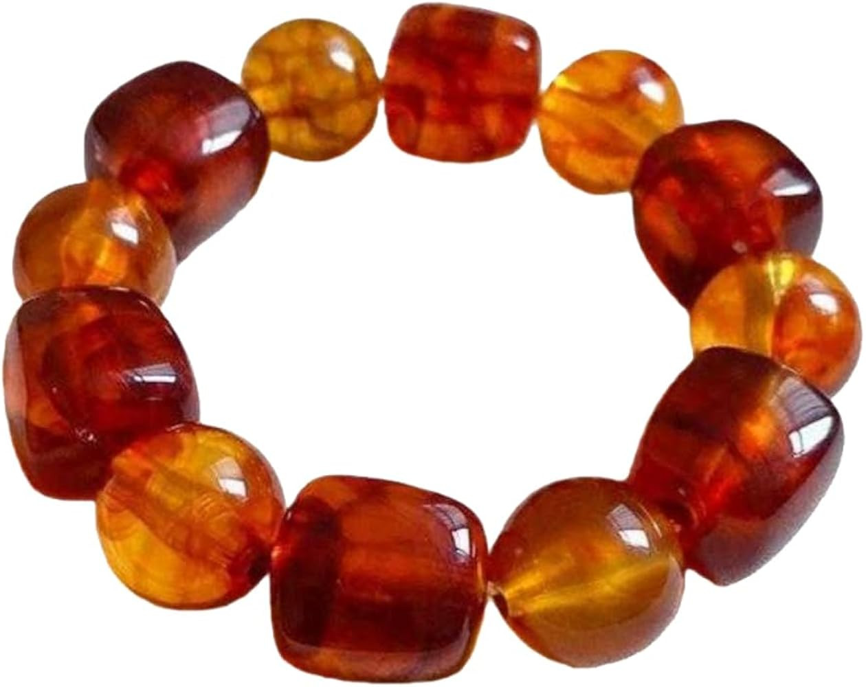 Irregular Resin Chunky Beaded Bracelet for Women Boho Colorful Acrylic Beads Stretch Bracelet Ban... | Amazon (US)