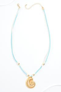 Cato Fashions | Cato Layered Cord Gold Seashell Pendant Necklace | Cato Fashions