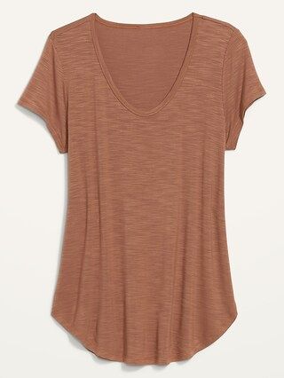Luxe Slub-Knit Voop-Neck Tunic T-Shirt for Women | Old Navy (US)