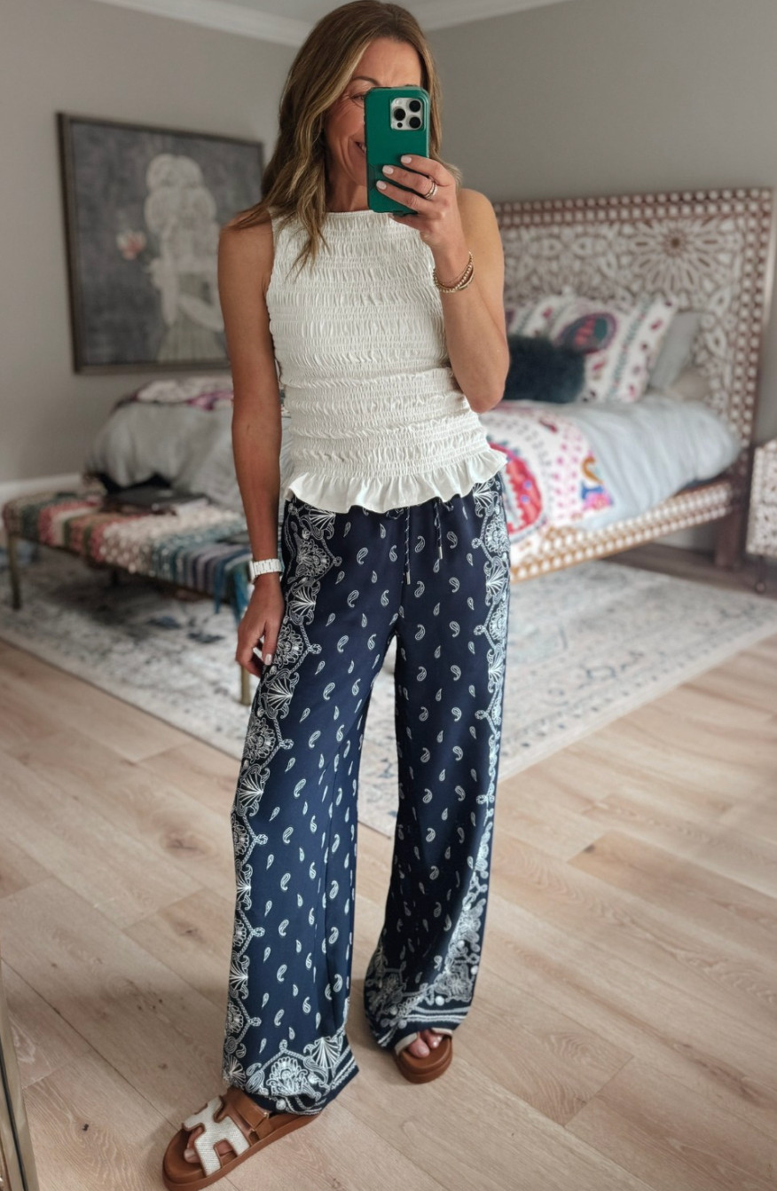 Easy summer outfit formula = fun pants + simple tank! Bandana print is everywhere rn! 

 #LTKdayinmylife #LTKootd #LTKmomlife