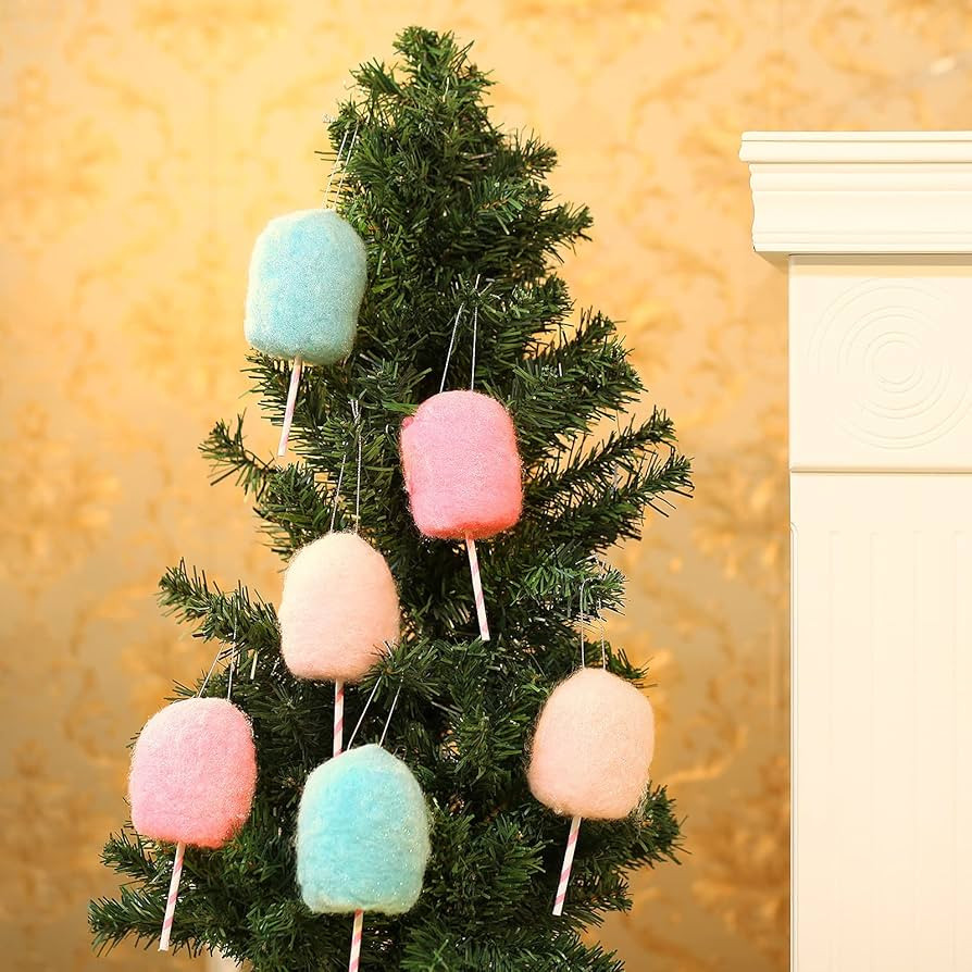 Amazon.com: Christmas Decorations Felted Wool Lollipop Christmas Tree Hanging Ornament - Handcraf... | Amazon (US)