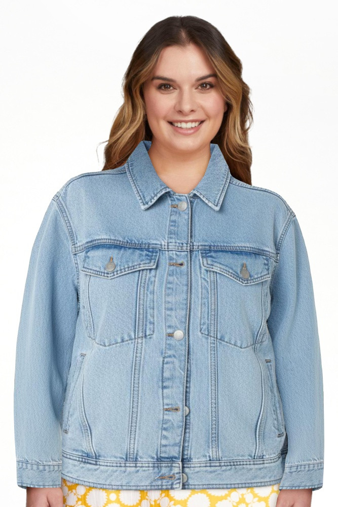 Celebrity Pink Women's Oversized Denim Jacket, Sizes XS-XXXL | Walmart (US)
