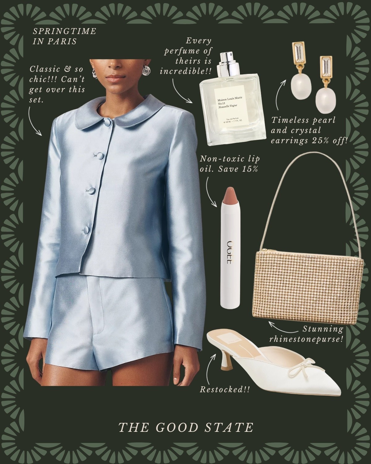 This collection is for the Spring girlies. The ones longing for the warmth of sunshine on their skin and a cool breeze blowing through their hair. Shorts and a sweatshirt weather. A flowy dress and a light cardigan. This is for the ladies counting down the days until the farmers market opens back up. The ones who love early mornings at the market—flaky croissant in one hand and a rosemary latte in the other. This is for the ones who can’t resist a bouquet of fresh flowers and are trying to figure out how to grow their own cut flower garden at home. For the ones who spend the golden evenings having a picnic with friends. For the people (like me) who always have a picnic blanket in their car. This is for the girlies love allllll things gingham, their trusty ball cap, pops of color  and who firmly believe you can’t have too many neck scarves or bandanas. For the ones who love feminine details like lace trim, dainty florals and ruffles. This Spring may we slow down, breathe deep, embrace the life all around and romanticize the seemingly ordinary moments🌼

#springstyle #classicstyle #springoutfit #farmersmarket #preppystyle 

Pj sets pajama sets kitten heels bags lip products earrings tuckernuck revolve reformation perfume old navy Abercrombie target Walmart 

#LTKootd #LTKActive #LTKSaleAlert