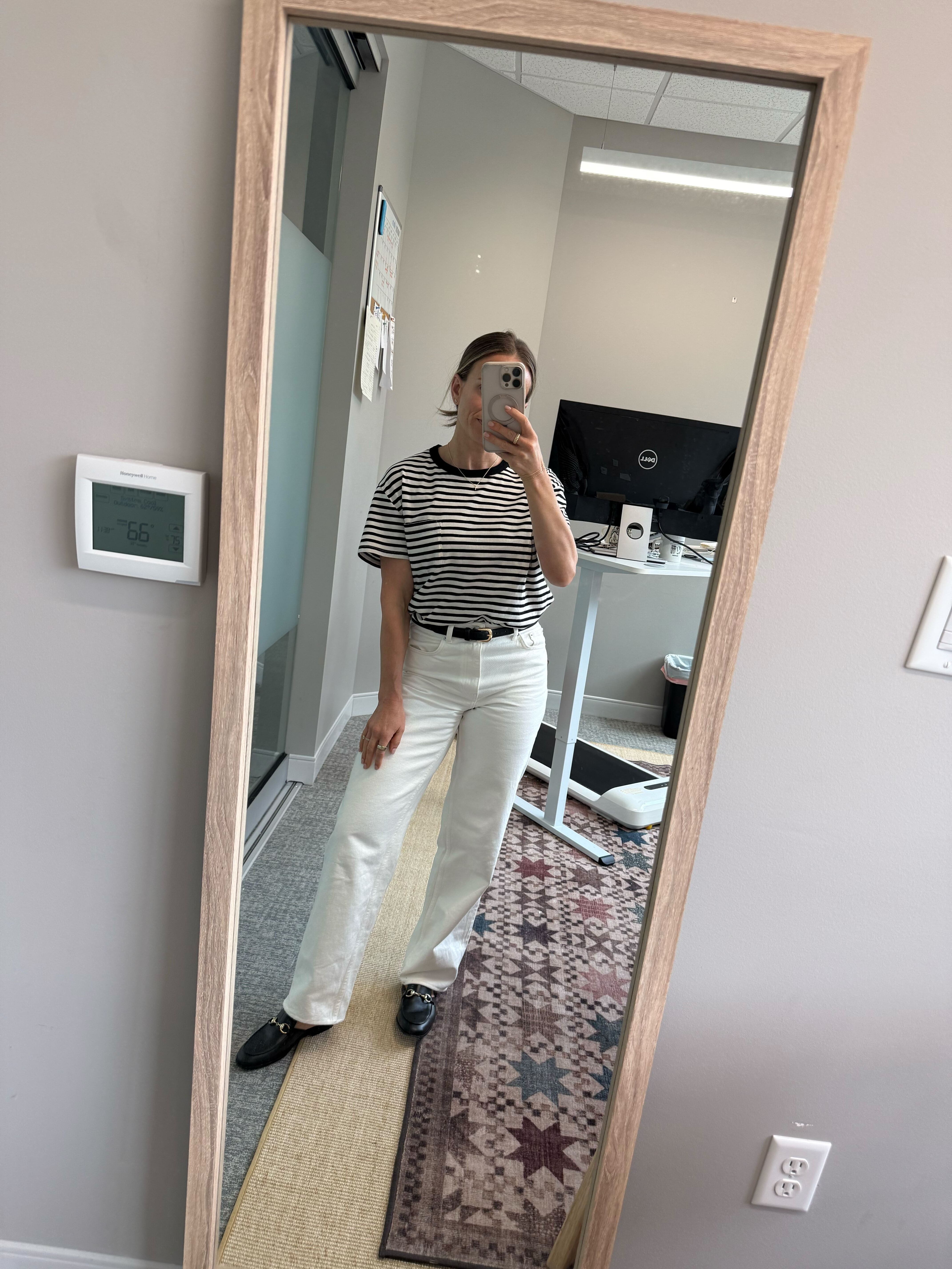 What I wore to the office! These white jeans are comfy and flattering- they run TTS! Perfect for a spring day  

#LTKOver40 #LTKootd #LTKWorkwear