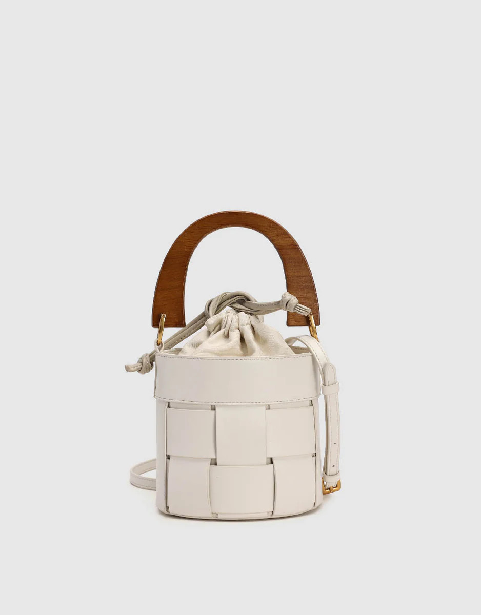 Stand Handle Vegan Leather Bucket Bag | Urban Revivo