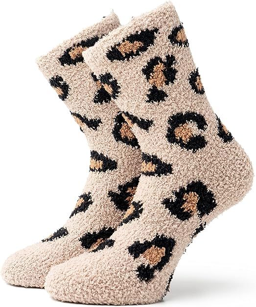 Hello Mello Cat Nap Lounge Fuzzy Fluffy Super Soft Plush Socks for Women Cozy Socks with Trendy C... | Amazon (US)