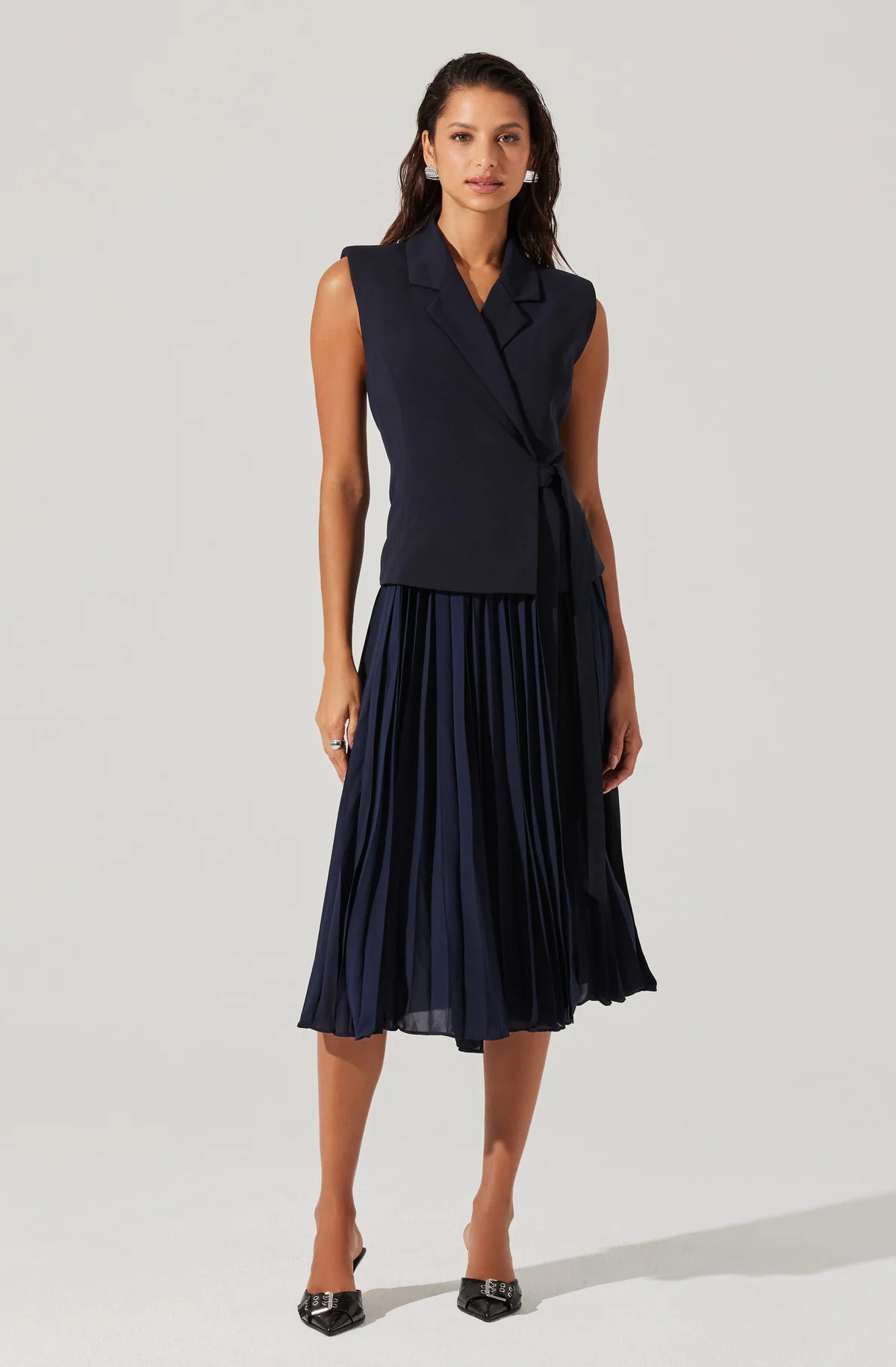 Mixed Media Vest Wrap Dress | ASTR The Label (US)