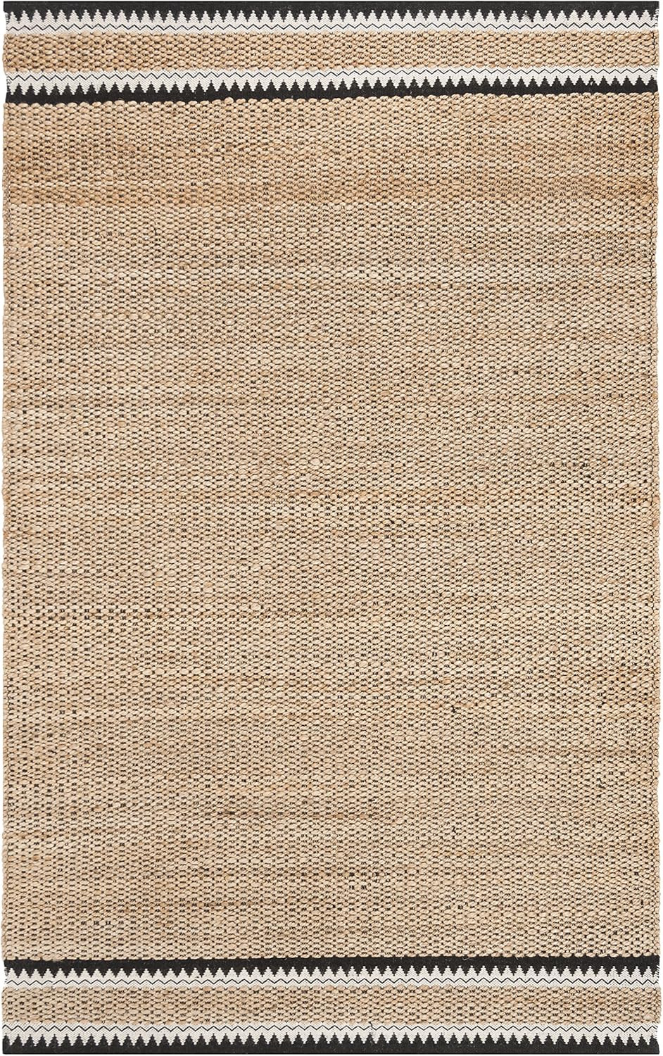 SAFAVIEH Natural Fiber Collection Accent Rug - 4' x 6', Natural & Black, Handmade Farmhouse Boho ... | Amazon (US)