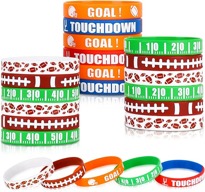 Gatherfun Football Wristband Silicone Bracelets Sport Themed Party Accessories Gift for football ... | Amazon (US)