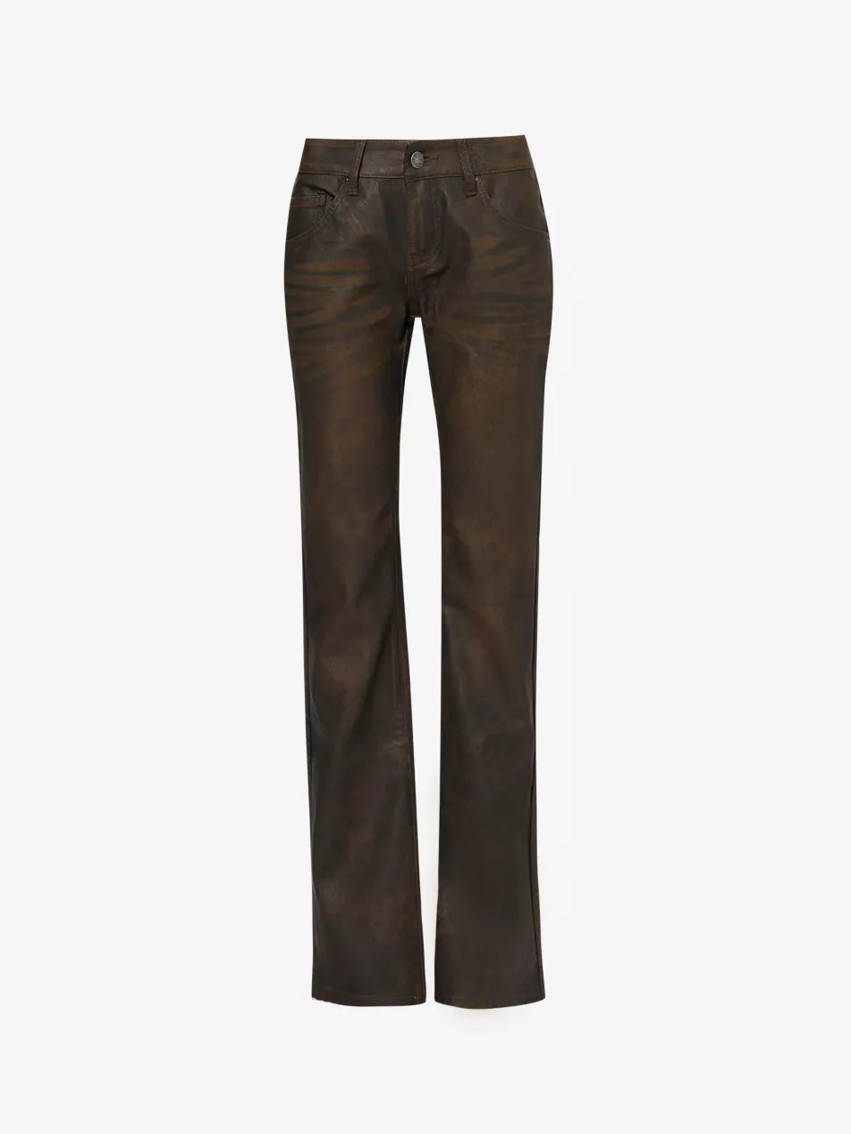 Cooper Straight-Leg Faux-Leather Jeans | Selfridges