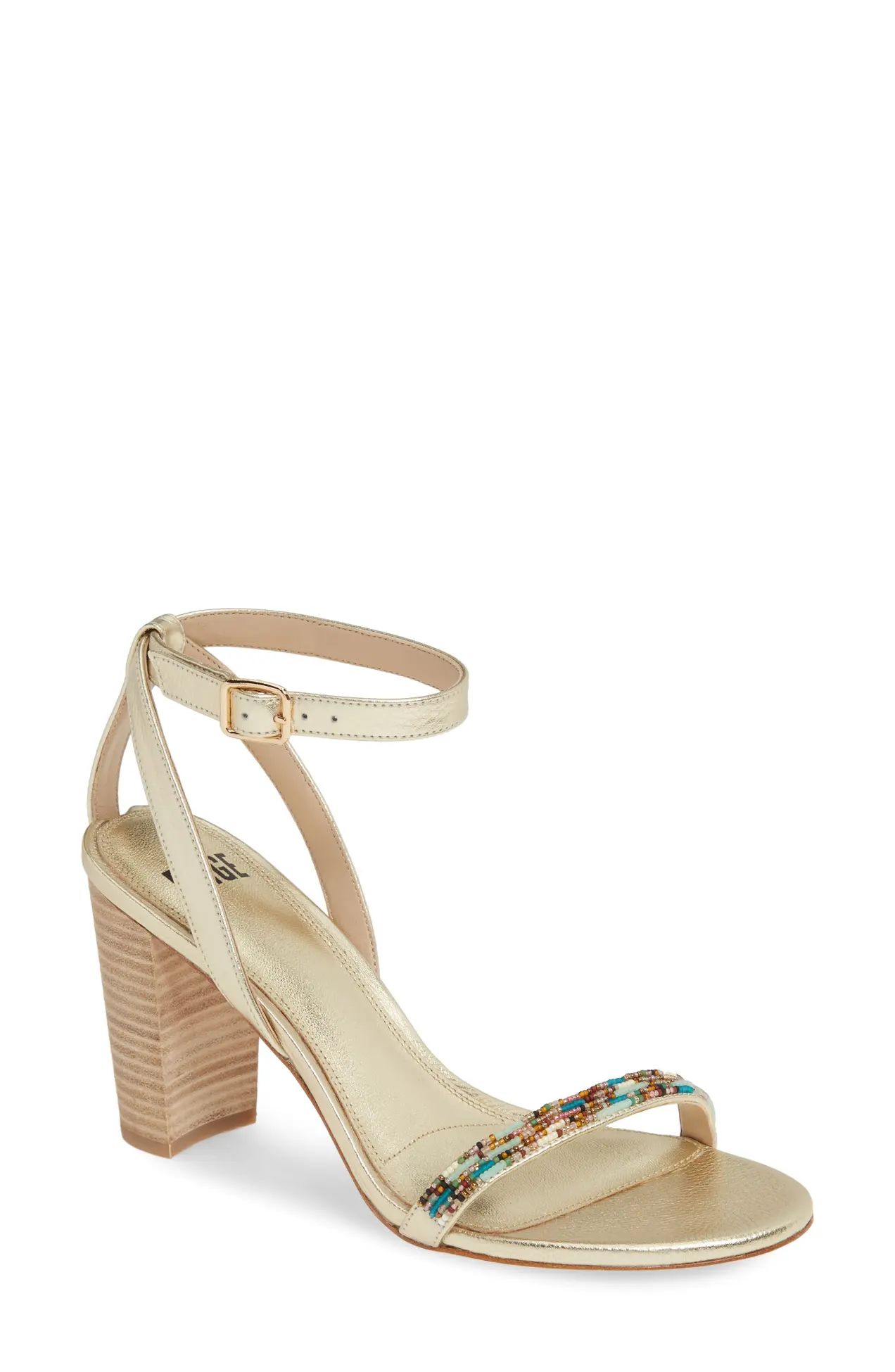 PAIGE | Gabriella Beaded Vamp Block Heel Sandal | Nordstrom Rack | Nordstrom Rack