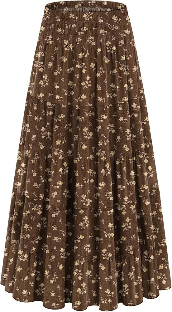 onlypuff Maxi Skirt Women Western Midi Chiffon Flowy Boho Outfits XS-XXL | Amazon (US)