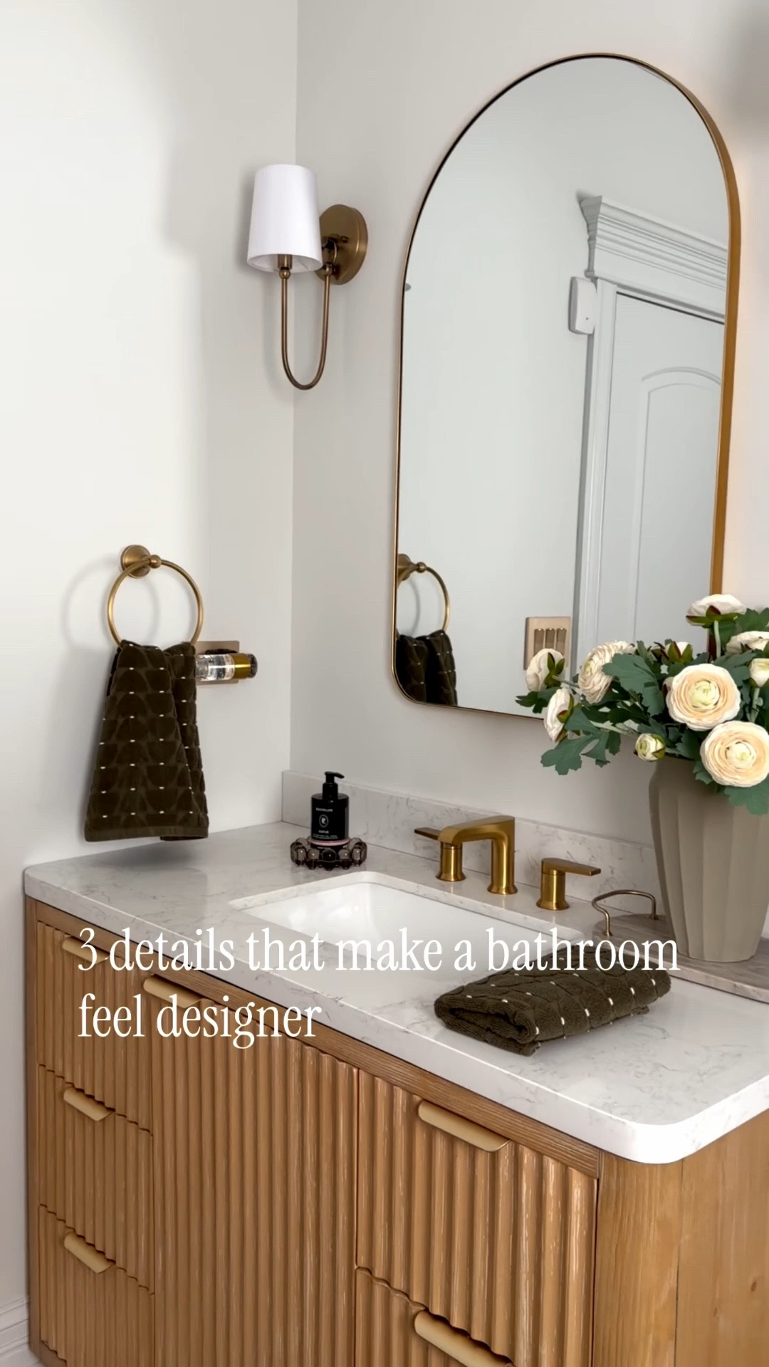 #Ad Small details make the biggest difference 🤍

These are the 3 upgrades I always prioritize to make a bathroom feel more elevated and designer without a full renovation:
• oversized mirror
• statement lighting
• elevated hardware

I’ve linked the exact pieces from my powder bath — all from Wayfair — along with similar options to recreate this look.

If you’re updating your bathroom this spring, these are the details that truly transform the space.

@wayfair
#WayfairPartner #Wayfair #bathroomdesign #homedecor #neutralhome


#LTKSaleAlert #LTKHome