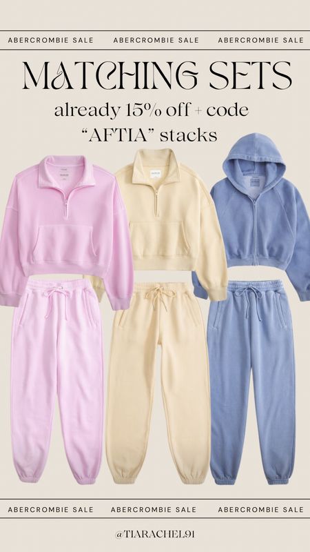 Sweat sets from Abercrombie on sale! Perfect comfy travel outfits 

Code “AFTIA” stacks 

#LTKsalealert #LTKstyletip #LTKtravel