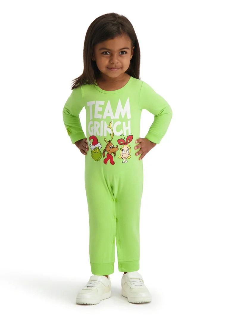 The Grinch Baby Unisex "Team Grinch" Coverall, Sizes 0/3M-24M | Walmart (US)