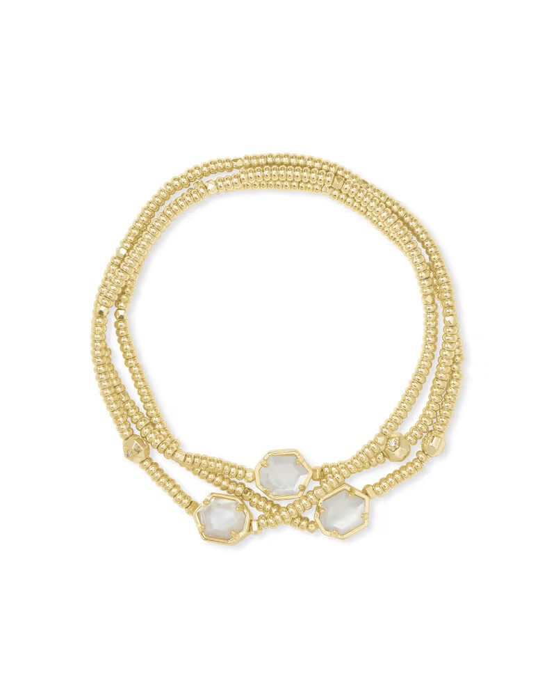 Tomon Gold Stretch Bracelet in Ivory Mother-of-Pearl | Kendra Scott