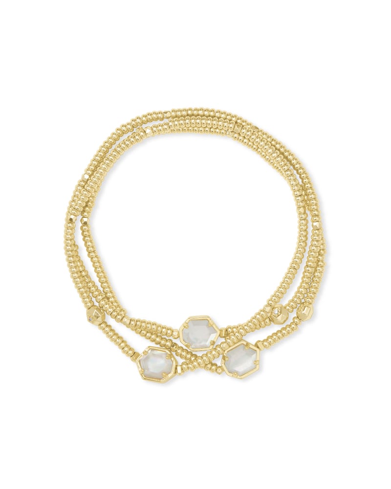 Tomon Gold Stretch Bracelet in Ivory Mother-of-Pearl | Kendra Scott