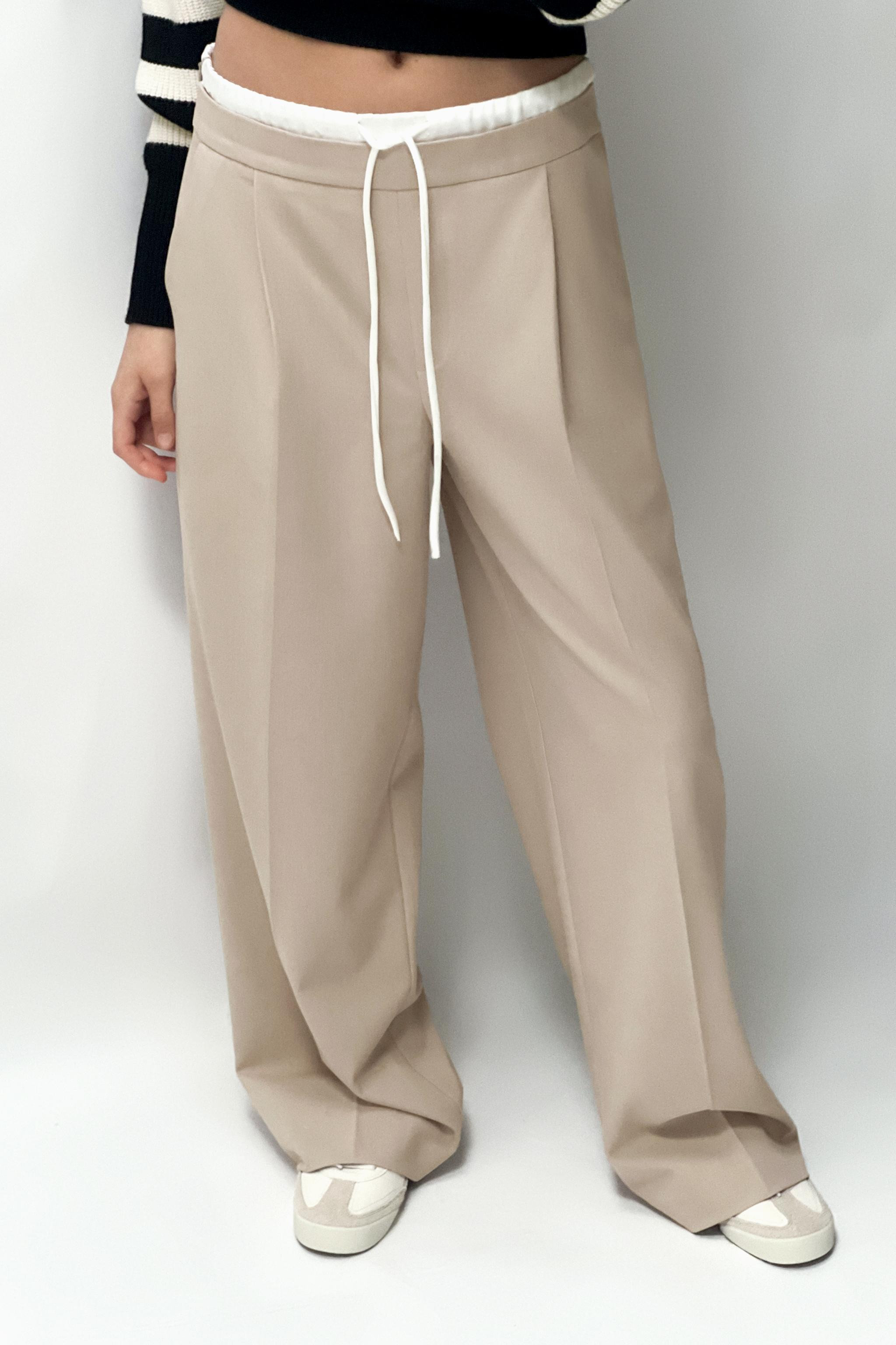 WIDE-LEG TROUSERS WITH DOUBLE WAISTBAND | Zara UK