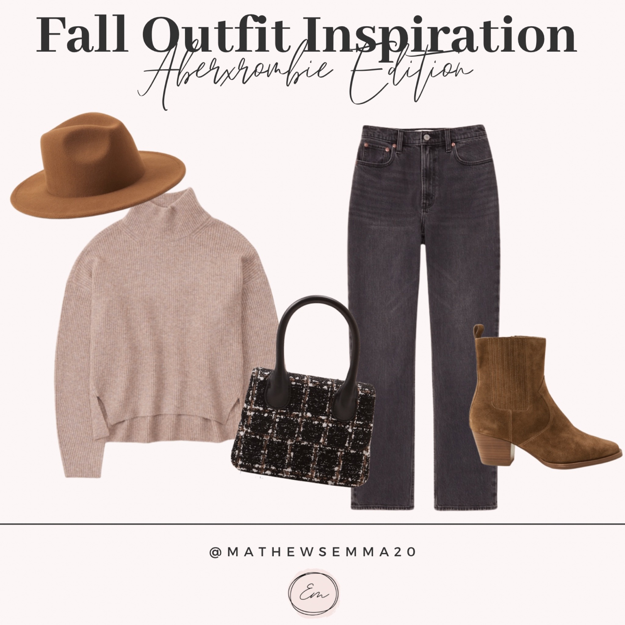 Fall Outfit Inspiration 😍
Abercrombie
New Arrivals
Fall Fashion
Fall trends
Straight leg denim
Black jeans
Mock neck
Sweater
Panama hat
Booties



#LTKstyletip #LTKSeasonal #LTKunder50