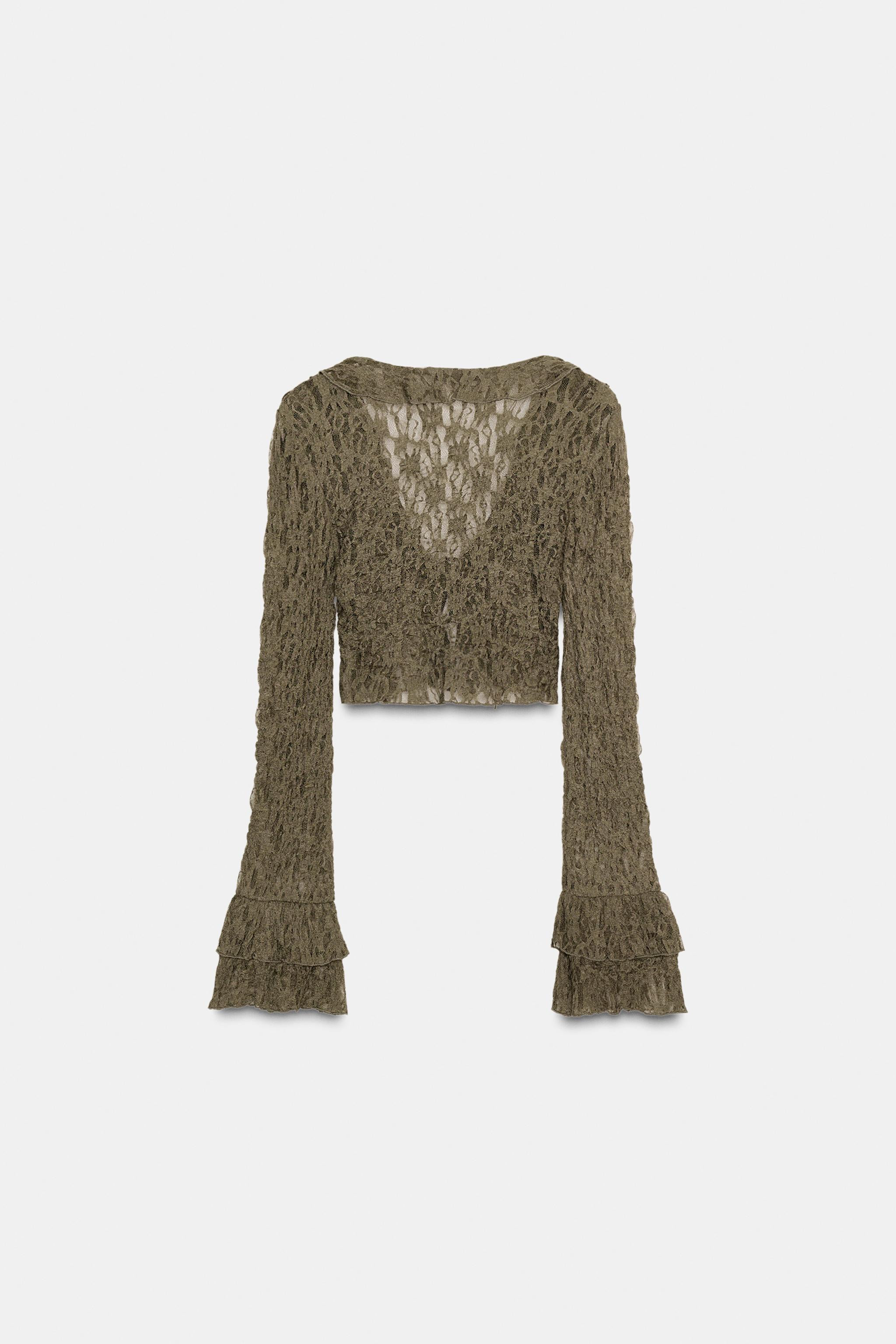 SHORT LACE JACKET WITH RUFFLES | Zara UK