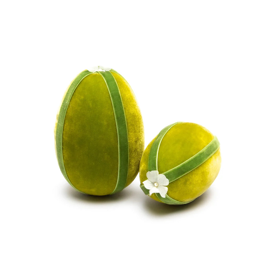 Chartreuse Ribbon Trimmed Egg | Over The Moon