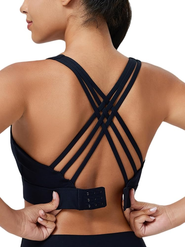High Impact Sports Bra for Women High Support Molded Cups Strappy Women’s Sports Bra for Workou... | Amazon (US)