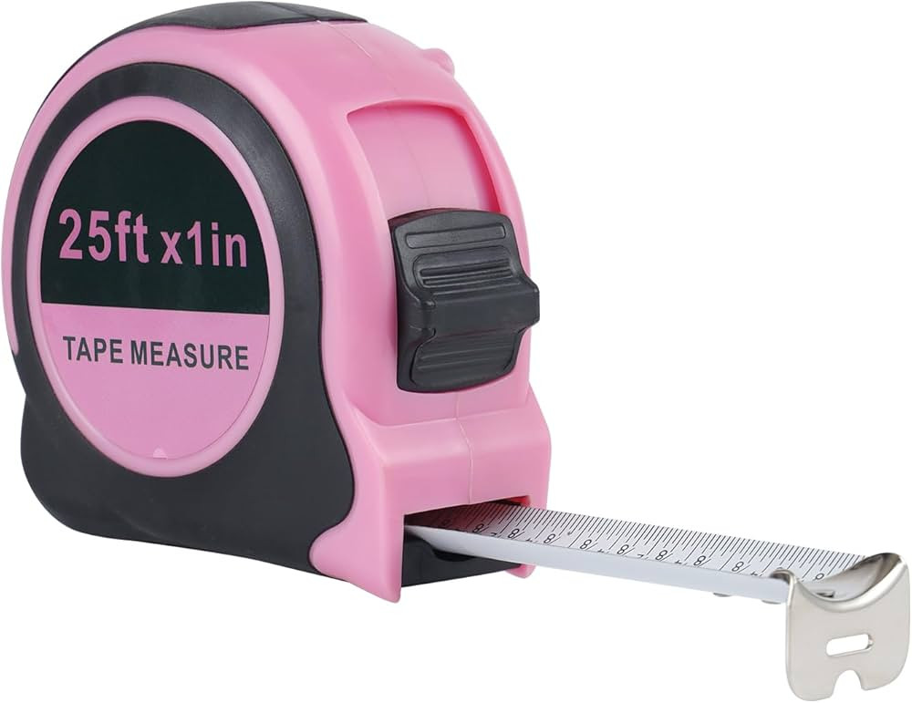 Lichamp Pink Tape Measure 25 Feet, Measuring Tape 1 Pack 25ft x 1in with 1/8 Fractions | Amazon (US)