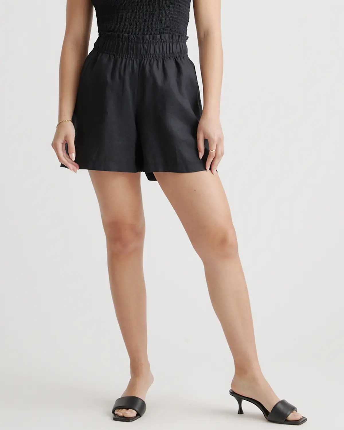 100% European Linen High Waisted Shorts | Quince