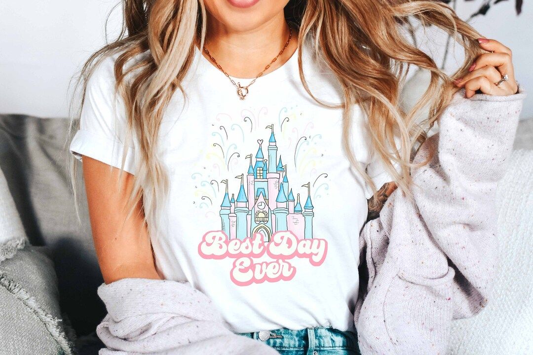 Disney Castle Best Day Ever Shirt, Disney Family Trip Shirts, Disneyland Retro Pastel T Shirt, Ca... | Etsy (US)