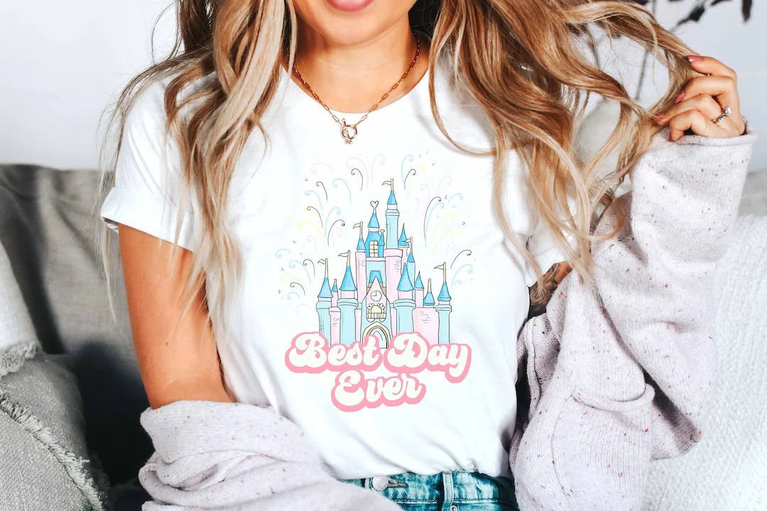 Disney Castle Best Day Ever Shirt, Disney Family Trip Shirts, Disneyland Retro Pastel T Shirt, Ca... | Etsy (US)