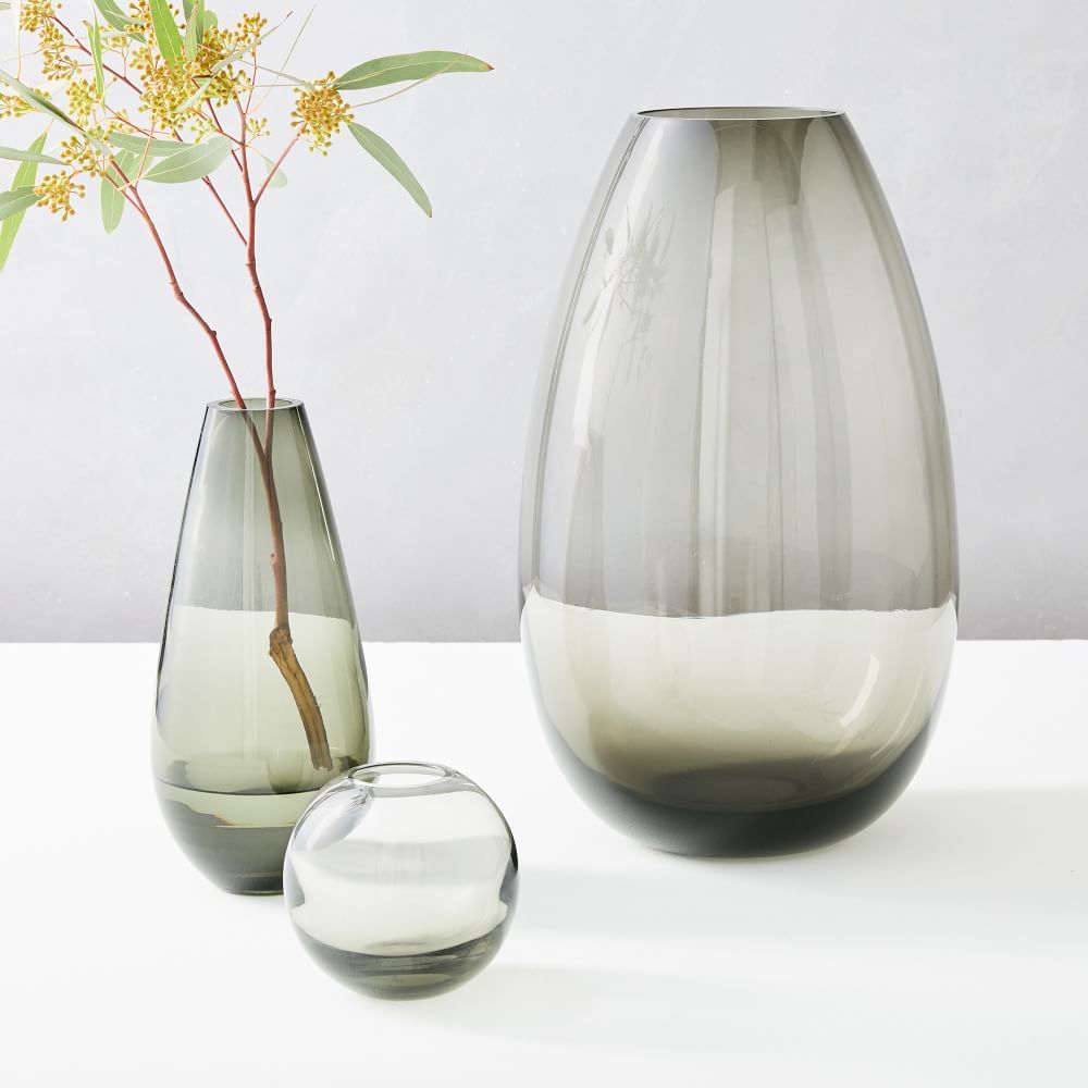 Foundations Glass Vases - Smoke | West Elm (US)