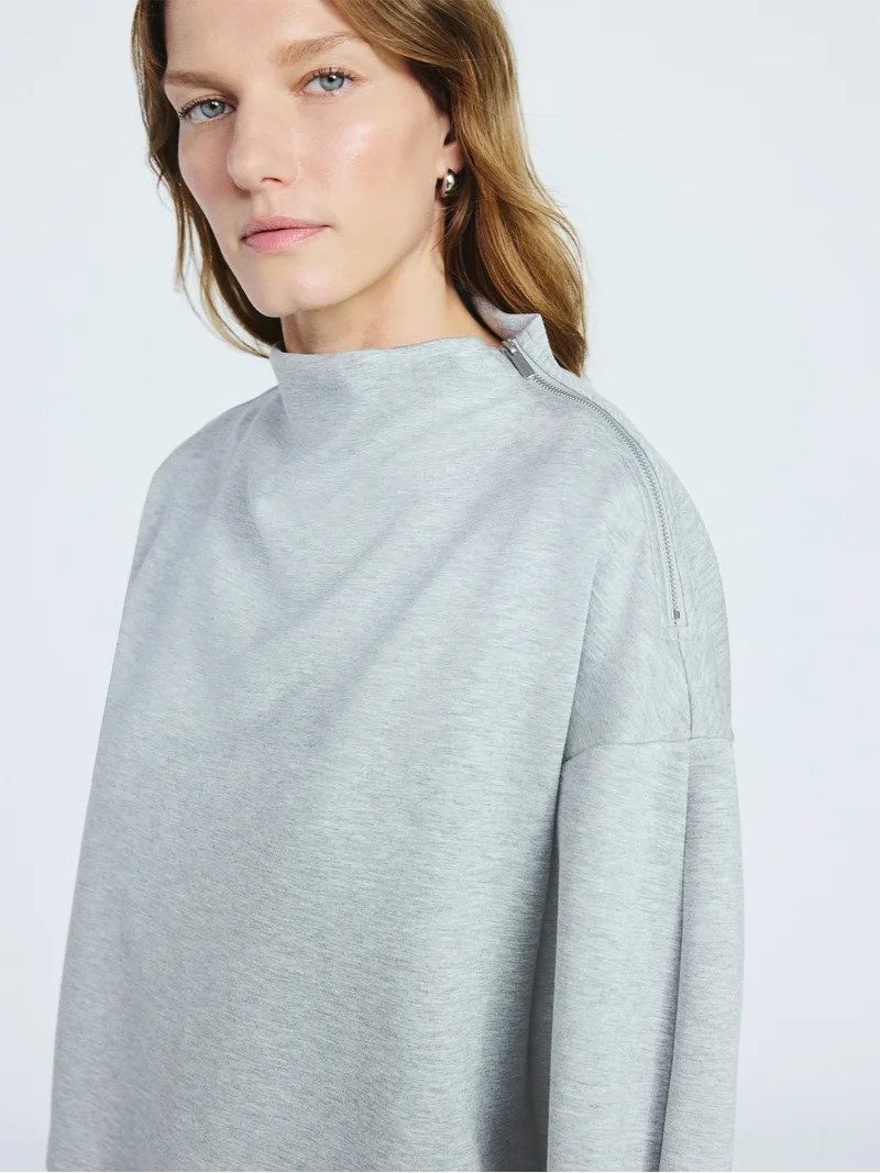 Scoop Women's New Scubaknit Zip Neck Top, Sizes XS-XXL | Walmart (US)